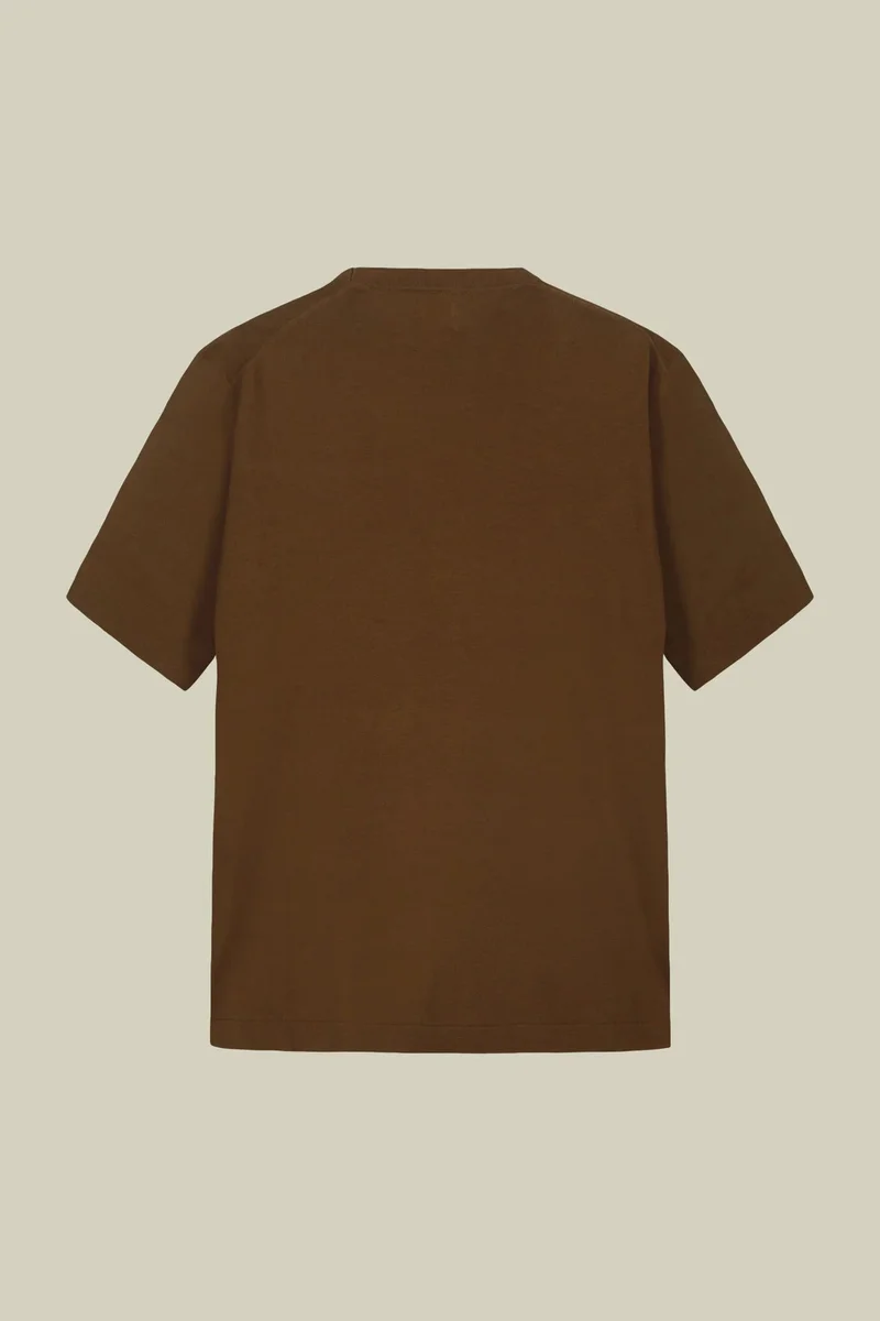 Doppelganger Green Men's knitted T-shirt in 100% cotton crepe - Olive Green for Men | Best Price UAE