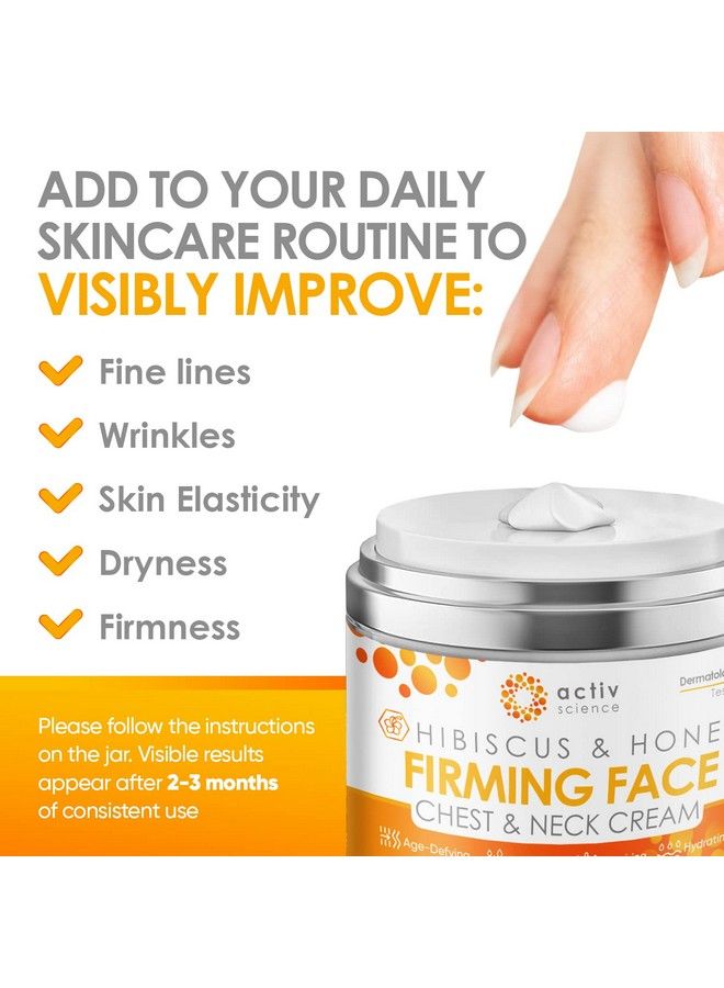 ACTIVSCIENCE Hibiscus And Honey Firming Cream Neck Firming Cream Skin Tightening Cream Skin Firming And Tightening Lotion Reduces The Look Of Neck Lines Tightens & Smooths With Collagen & Hyaluronic Acid 1.7Oz - Image 4