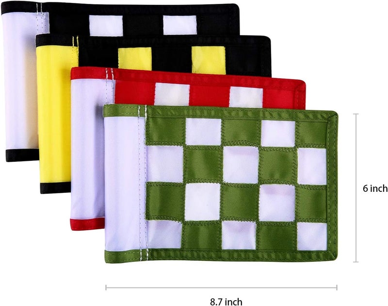 KONDAY Golf Flag, Checkered Training Putting Green Flags, Golf Target Flags for Indoor Outdoor Backyard Garden,8.7inch*6inch (4-pack) - Image 2