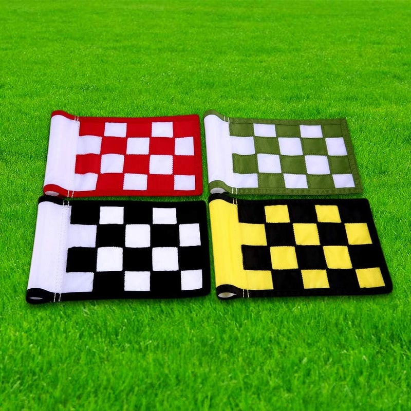 KONDAY Golf Flag, Checkered Training Putting Green Flags, Golf Target Flags for Indoor Outdoor Backyard Garden,8.7inch*6inch (4-pack) - Image 5