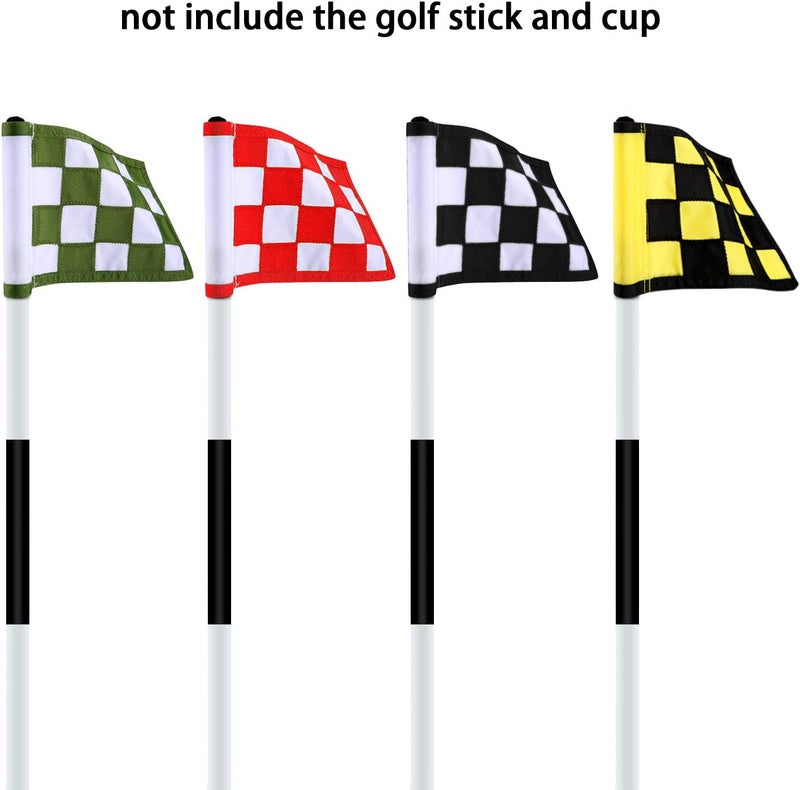 KONDAY Golf Flag, Checkered Training Putting Green Flags, Golf Target Flags for Indoor Outdoor Backyard Garden,8.7inch*6inch (4-pack) - Image 4