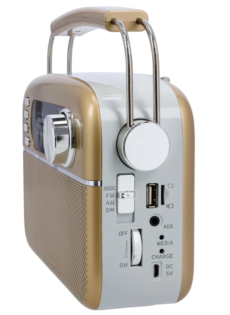 GEEPAS - Rechargeable 3 Band Radio with Bluetooth | AUX Input | AC/DC Operation - Image 1