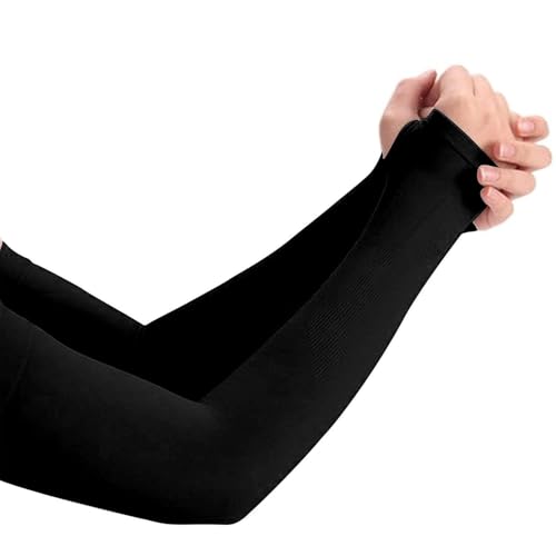 Auto Hub Black Cotton Riding Arm Sleeves for Men & Women-1Pair/Free Size - Image 1