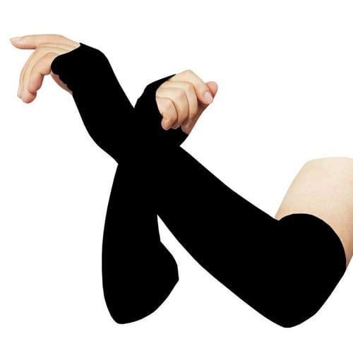 Auto Hub Black Cotton Riding Arm Sleeves for Men & Women-1Pair/Free Size - Image 2