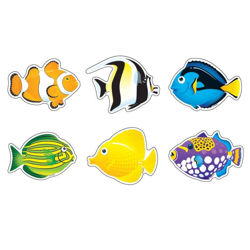 Trend Enterprises Trend Fish Mini Accents Variety Pack Classroom Bulletin Board Cut Outs 3 Inches 36 Count - Image 2