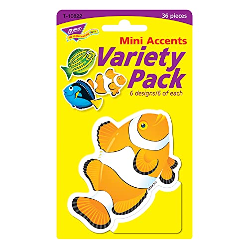 Trend Enterprises Trend Fish Mini Accents Variety Pack Classroom Bulletin Board Cut Outs 3 Inches 36 Count - Image 3