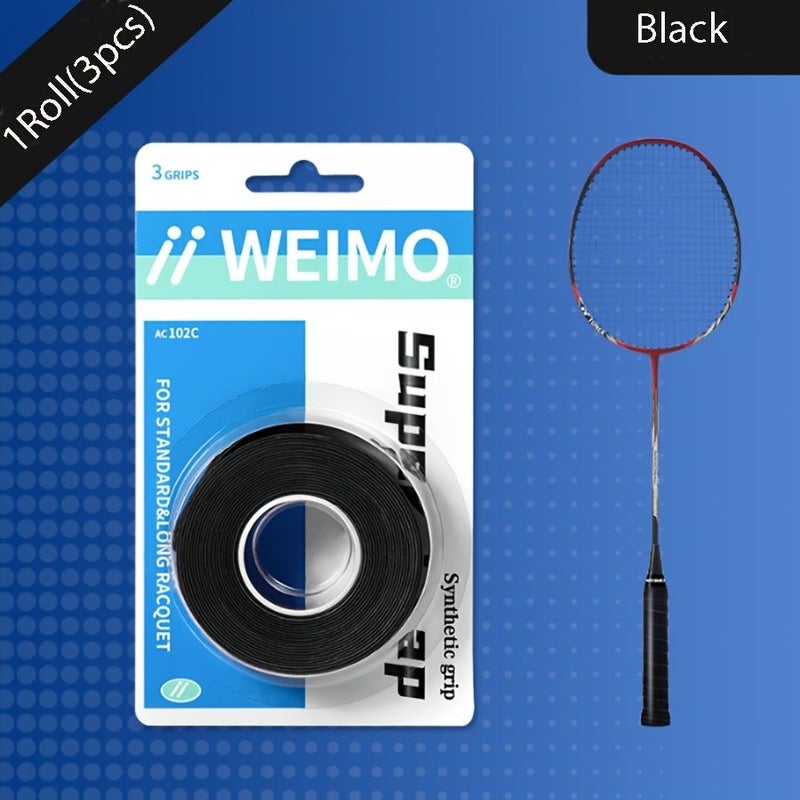 1 Box Of 3pcs Dark Blue Badminton Racket Grip Anti Slip Handle Cover Winding Tape Sweat Absorbent Tennis Racket Accessories - Image 3