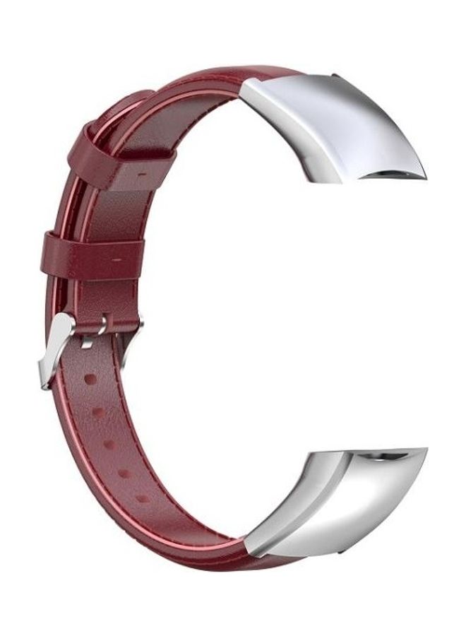 NIBEMINENT Oil Wax Leather Strap For Huawei Honor 4 & 5 Brown/Silver - Image 1