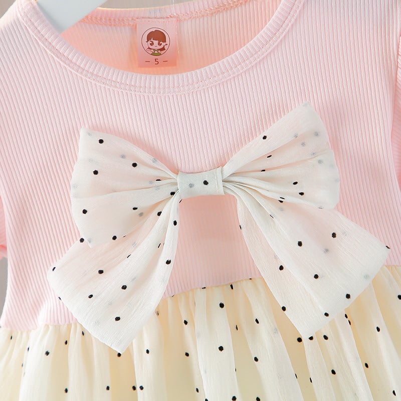 Girls' Short-sleeved dress Two-piece Summer Dress Girls' Stylish Women's Baby Dress New Princess Dress suit Trendy - Image 5