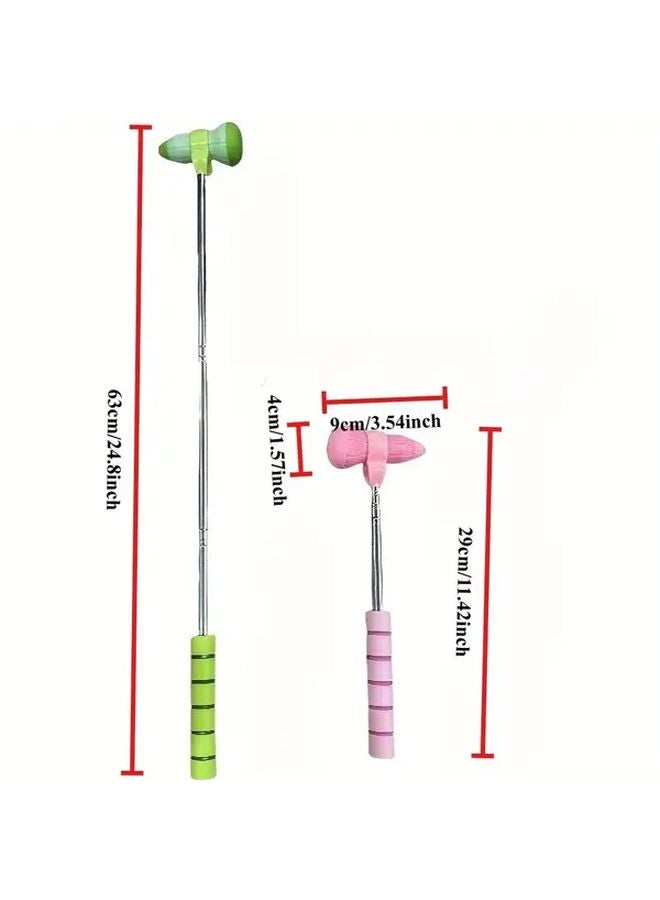 مطرقة تدليك وردية ثنائية الرأس، مدلك إيقاعي مريح محمول باليد - Image 4