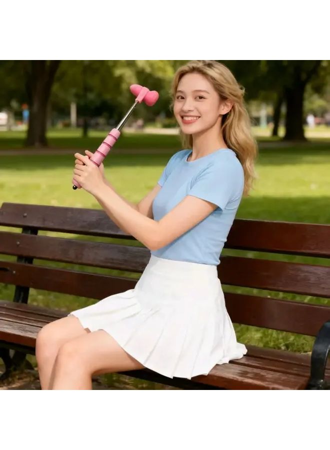 مطرقة تدليك وردية ثنائية الرأس، مدلك إيقاعي مريح محمول باليد - Image 3