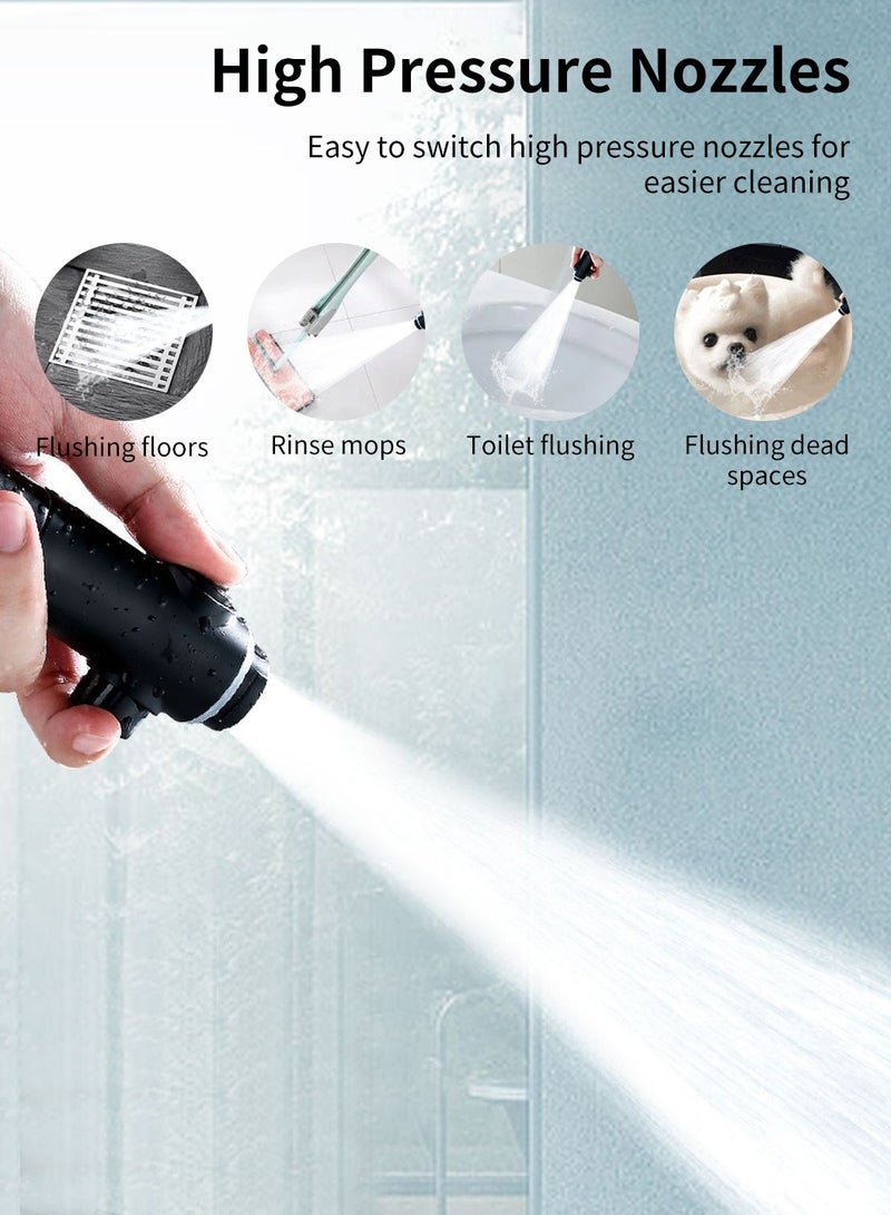 LEOKOR High Pressure Handheld Shower 5 Modes Power Shower Head with 150CM Stainless Steel Hose and Adhesive Holder - Image 4