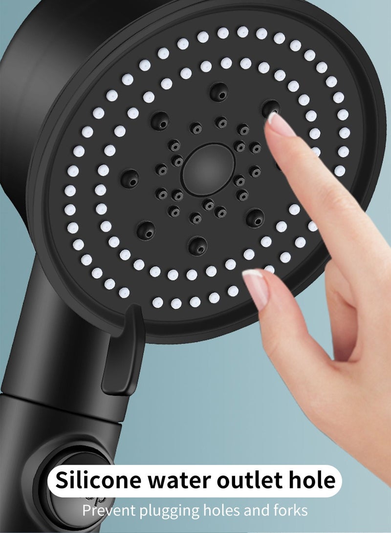 LEOKOR High Pressure Handheld Shower 5 Modes Power Shower Head with 150CM Stainless Steel Hose and Adhesive Holder - Image 2