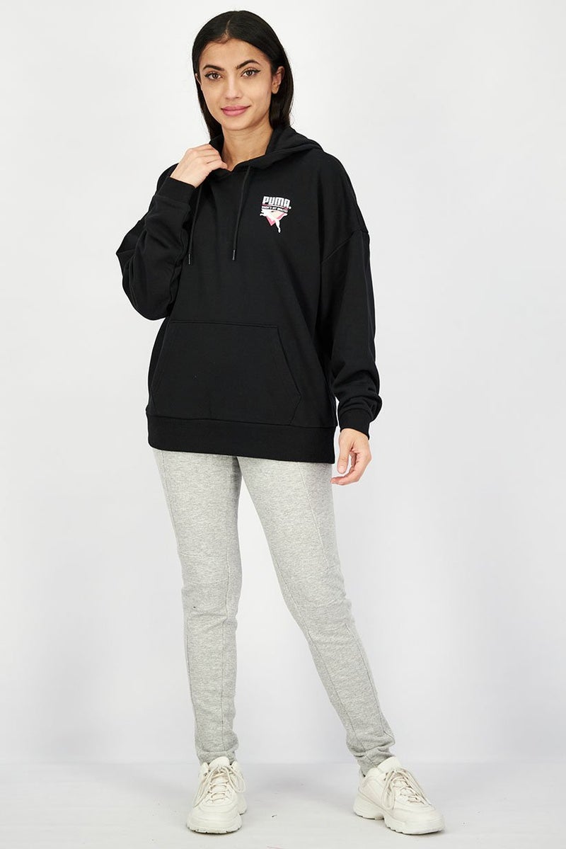 PUMA Women Sportswear Fit Long Sleeve Training Hoodie, Black - Image 2
