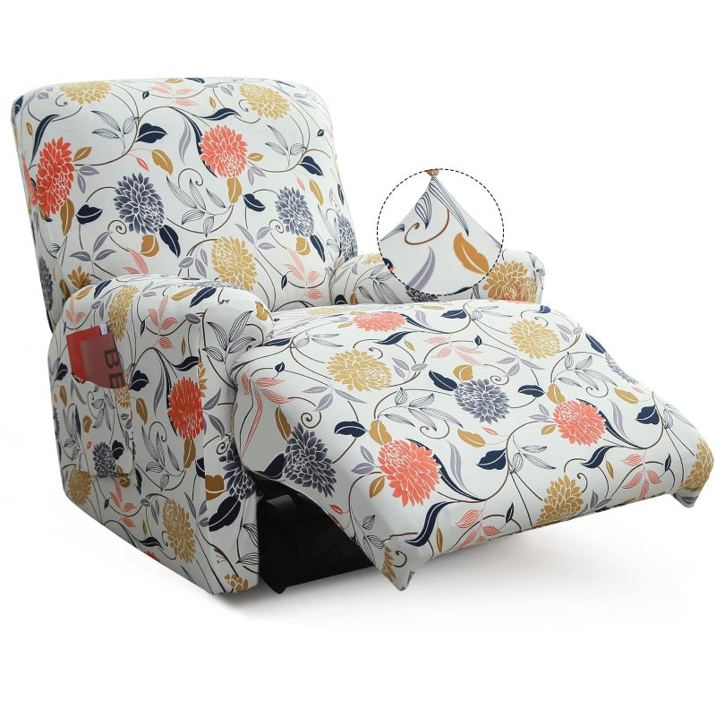 Iauddy Recliner SlipcoverStretch Soft Slip Reclining Chair Slipcovers 4Pieces Furniture Protector for Recliner with Pocket Fitted Sofa Couch Cover Lazy Boy Chair Cover