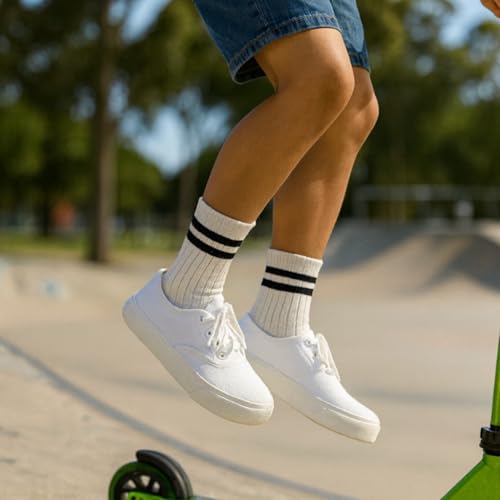 FOOTPRINTS Kids Unisex Organic Cotton & Bamboo Sports Socks | Multicolor | Pack of 3 (9-12 Years) - Image 2