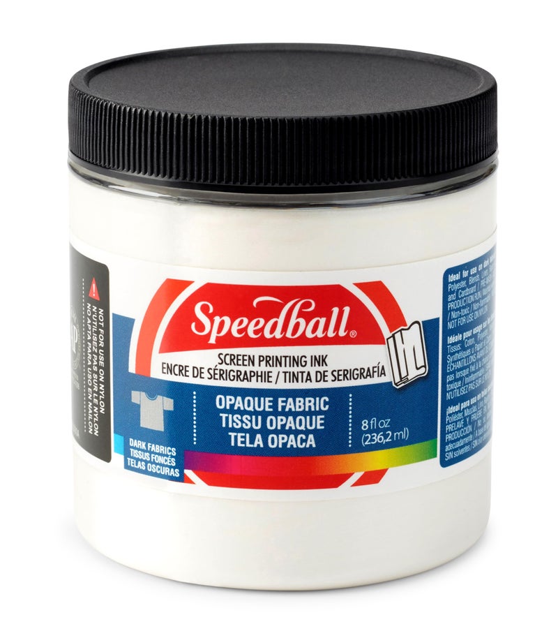 Speedball Opaque Iridescent Fabric Screen Printing Ink 8Ounce Pearly White