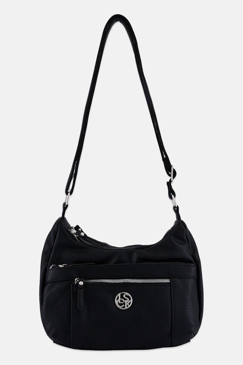 Lasocki Women Brand Logo Cross Body Bag, Black - Image 1