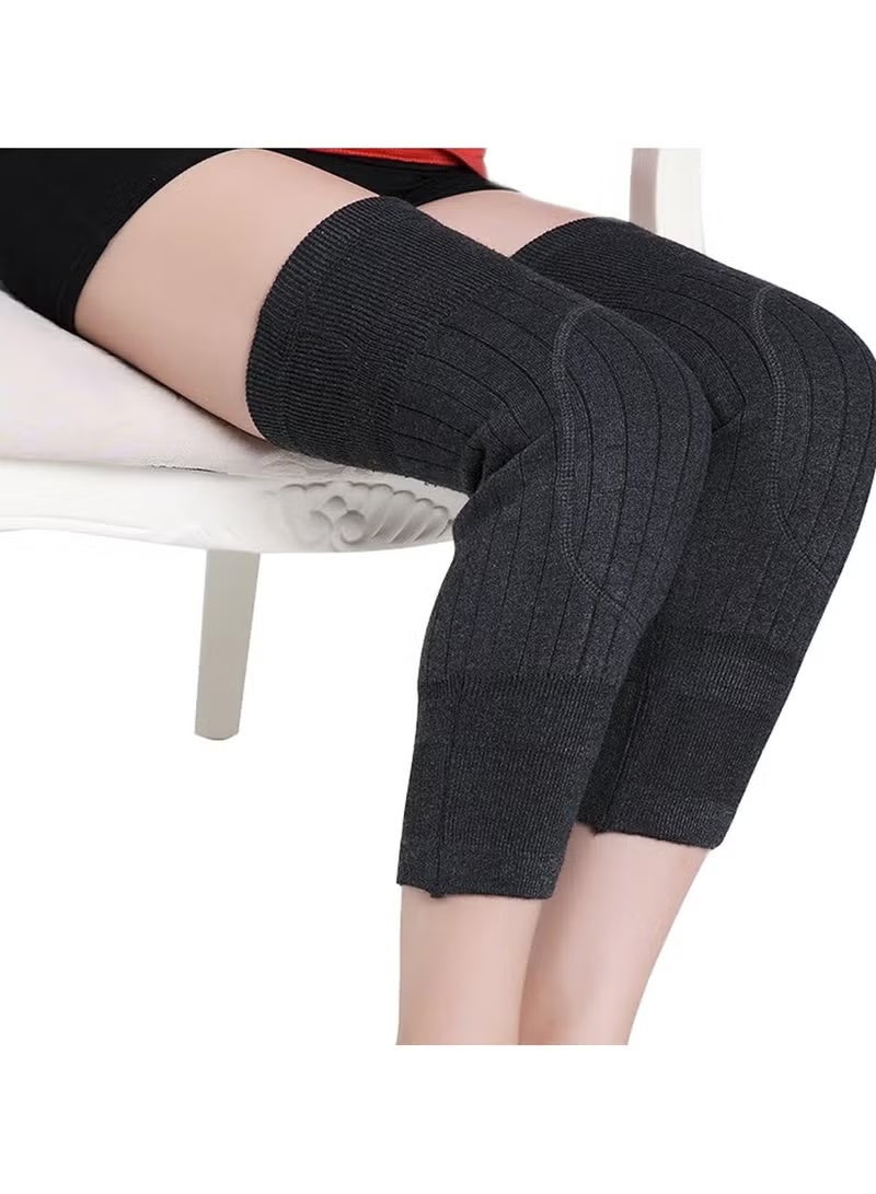 واقيات الركبة للجنسين، دعامات الركبة الشتوية، واقيات الركبة، أكمام تدفئة الساق الشتوية، دعامة الركبة الحرارية المصنوعة من الصوف والكشمير لركوب الدراجات والتزلج والجري، واقي الركبة، دعامة الركبة - Image 3