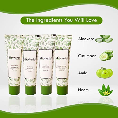 Clayherbs 22ml | 25pc Each (Pack-100) Bulk Hotel Amenities Toileties For Hospitality Travel Size Mini Shampoo,Conditioner Shower Gel Moisturizer Cream for Guest | - Image 2