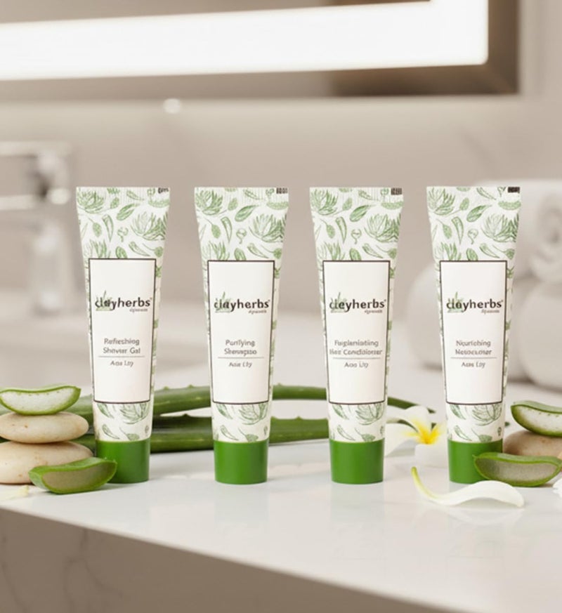 Clayherbs 22ml | 25pc Each (Pack-100) Bulk Hotel Amenities Toileties For Hospitality Travel Size Mini Shampoo,Conditioner Shower Gel Moisturizer Cream for Guest | - Image 1