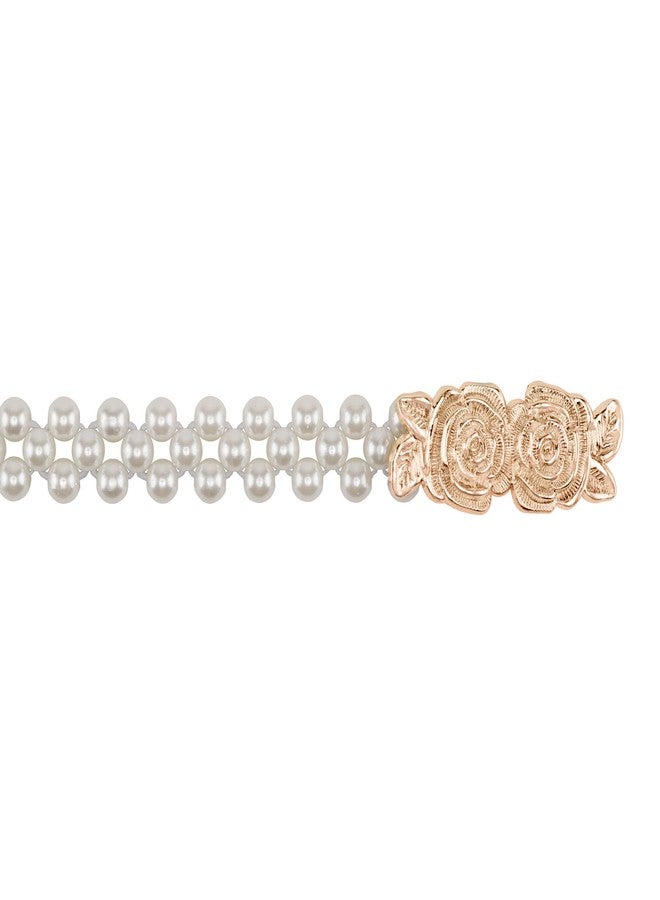Ayliss Women Pearl Waist Belt Elastic Wedding Bridal Belt with Rhinestone Crystal Sash Bridesmaid Dress Belt Waistband (#8) - Image 5