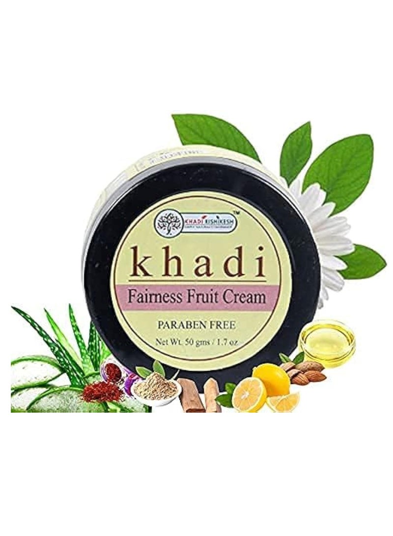 Khadi Rishikesh Herbal Fairness fruit cream remove black spots & wrinkles, dark circles, scare, aging reduce blemishes, protect skin from sun lightens skin tone ,men & women (50 gm)) - Image 1