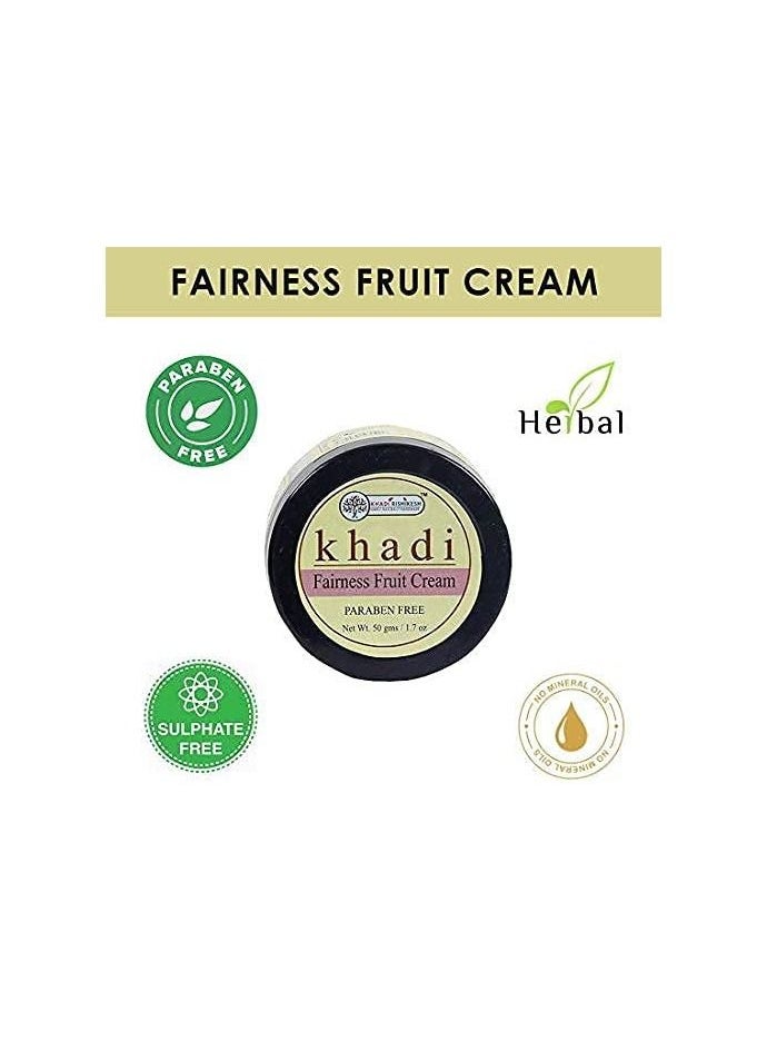 KHADI RISHIKESH - Khadi Rishikesh Herbal Fairness fruit cream remove black spots & wrinkles, dark circles, scare, aging reduce blemishes, protect skin from sun lightens skin tone ,men & women (50 gm)) - Image 1