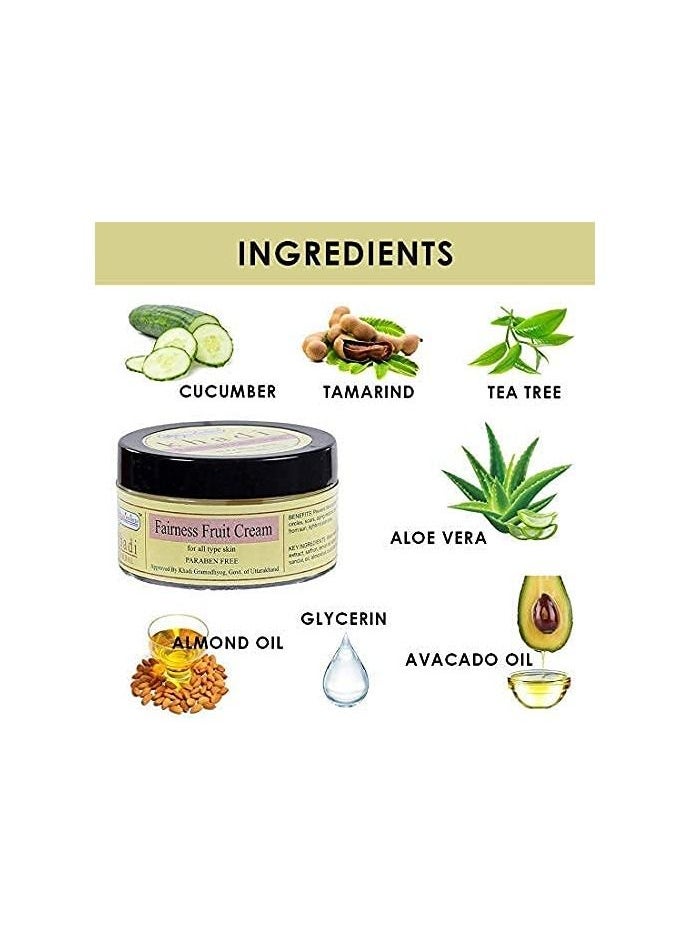 KHADI RISHIKESH - Khadi Rishikesh Herbal Fairness fruit cream remove black spots & wrinkles, dark circles, scare, aging reduce blemishes, protect skin from sun lightens skin tone ,men & women (50 gm)) - Image 1