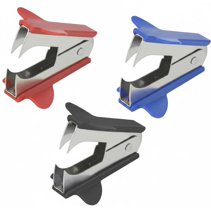 Staple Remover – 3 Pack Staple Remover Set with Durable Steel Jaw, Lightweight and Easy to Use, Small Nail Puller and Binding Supplies for Office, School, Home (Multicolor) - Image 1