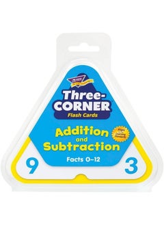 Trend Enterprises Trend Enterprises: Three-Corner Addition and Subtraction Flash Cards, Interactive Self-Checking Cards, Exciting Way for Everyone to Learn, 48 Two-Sided Cards Included, Ages 6 and Up  - Image 1