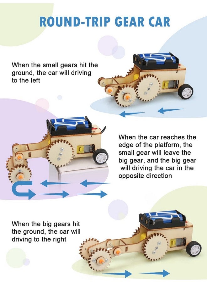 Poraxy Stem Model Car Kits, Toys For Boys Age 8-12, 5 In 1 Kids Wood Building Kit 8-10, 3D Wooden Puzzles, Educational Science Crafts Kits, Birthday Gifts For 8 9 10 11 12 13 14 Years Old Boys - Image 3