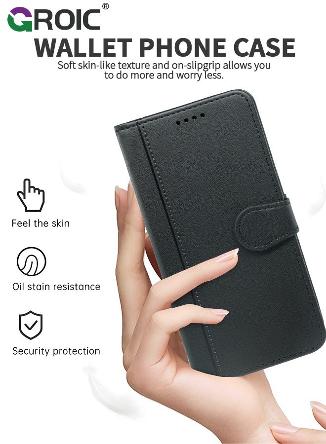 GROIC Compatible with iPhone 16 Pro Case Wallet with Credit Card Holder, Flip Leather Magnetic Clasp Kickstand Heavy Duty Protective Cover for iPhone 16 Pro - Image 2