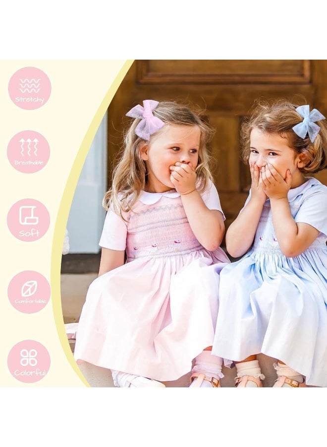 CN 6 PCS Tulle Hair Bows for Girls, Toddler Bows with Glitter Star Alligator, Colorful Hair Barrettes Wedding Hair Accessories for Baby Girls Infants Toddler Teens Party (Type D) - Image 3