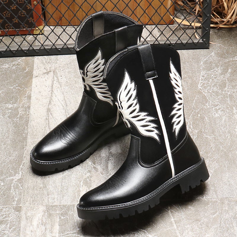 5100 Cowboy Boots Western Cowboy Boots European, American And British Long Tube Stitching Men'S Boots Plus Size - Image 4