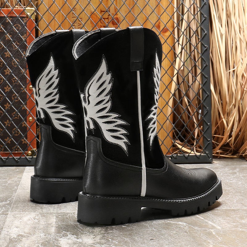5100 Cowboy Boots Western Cowboy Boots European, American And British Long Tube Stitching Men'S Boots Plus Size - Image 5
