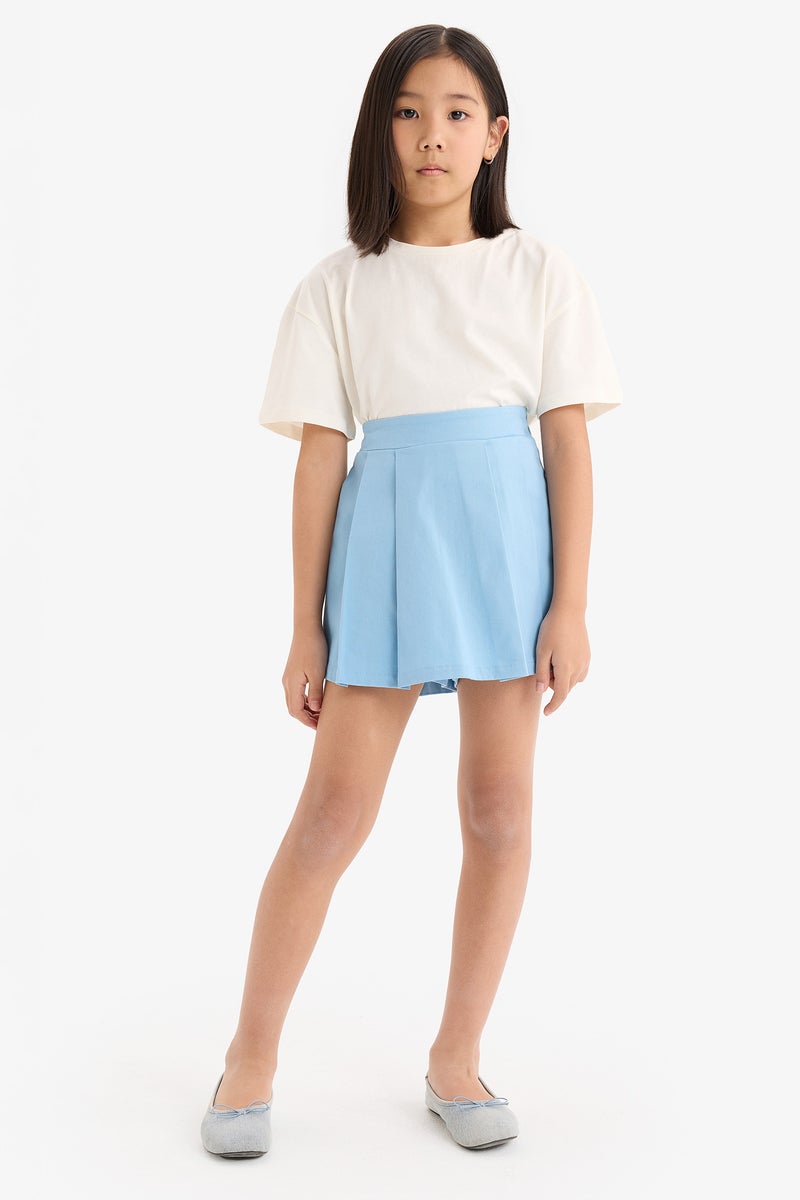 DeFacto Blue Girl Gabardine Pleated Skort Casual - Image 1
