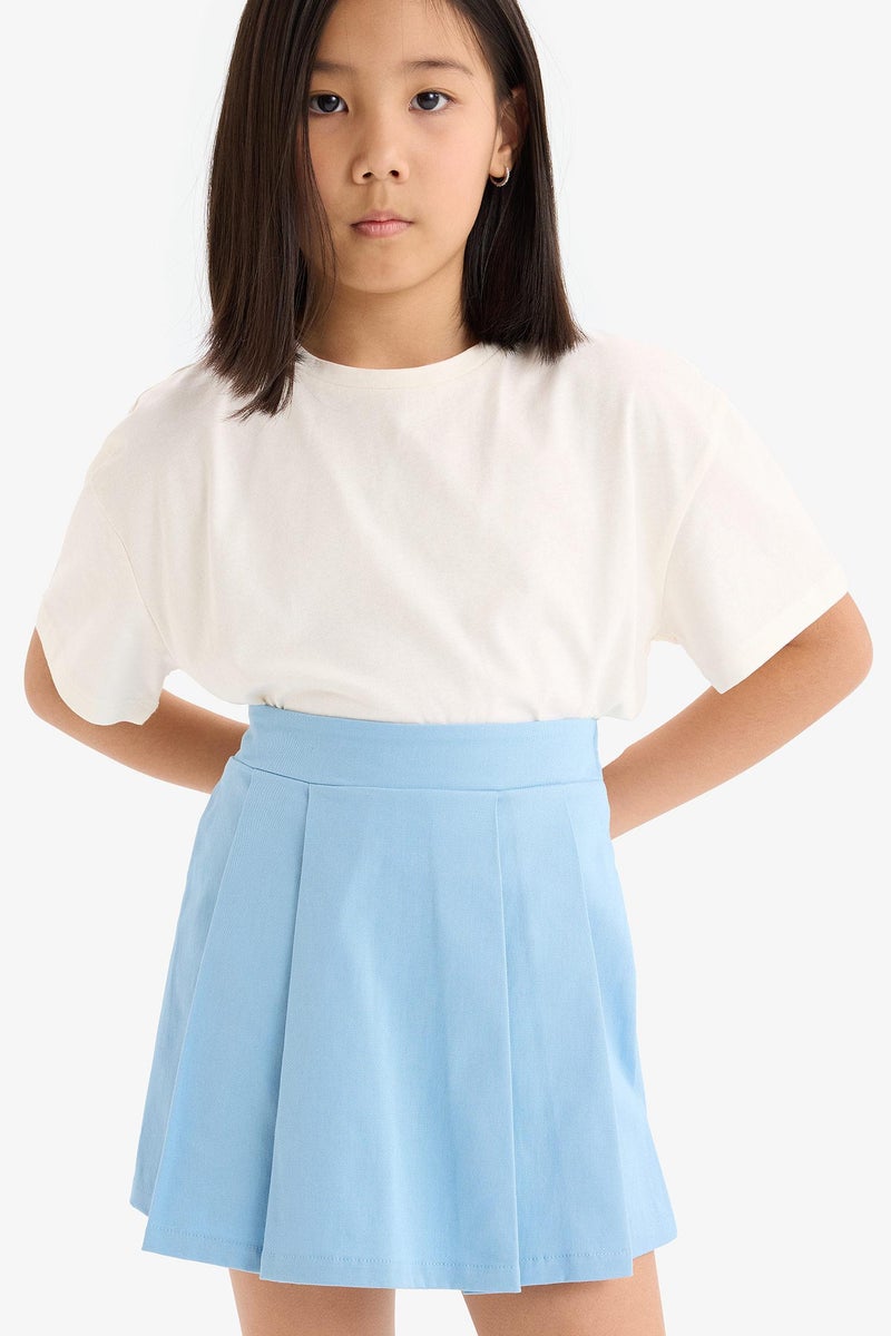 DeFacto Blue Girl Gabardine Pleated Skort Casual - Image 2