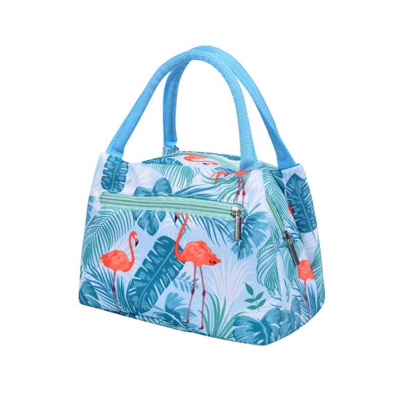 2 pcs Lunch Tote Bag Insulated Lunch Bag Lunch Box Handbag Cooler Bag for Outdoor Camping Picnic (Flamingo) - Image 2