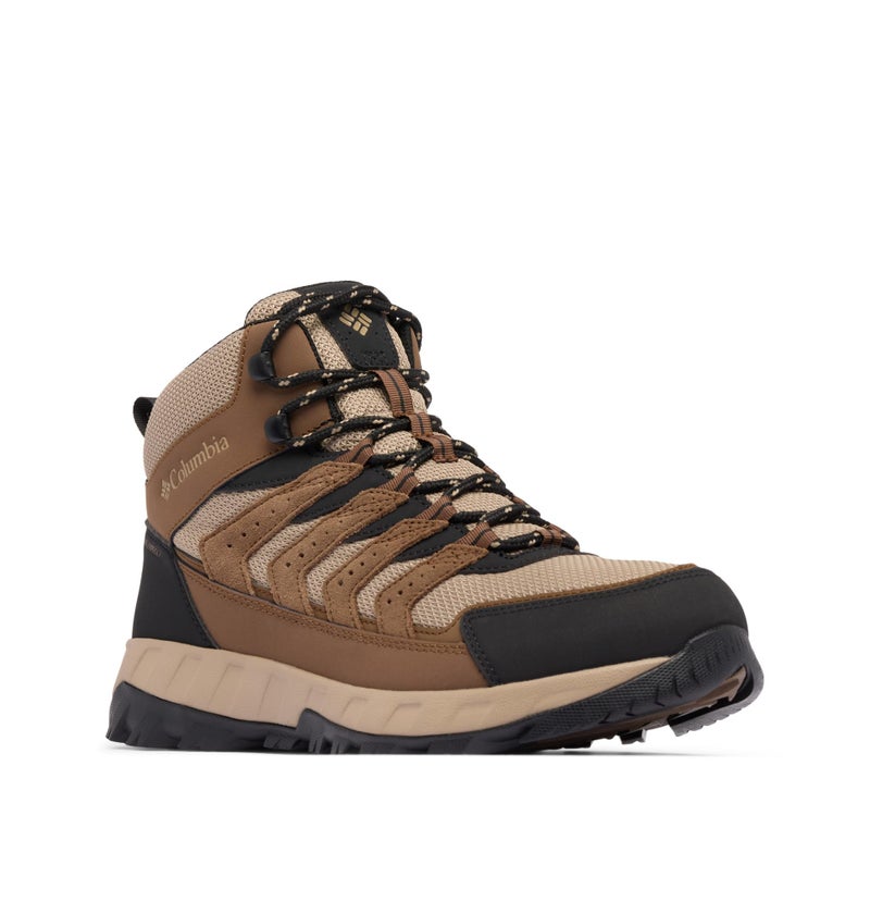 Columbia Mens Strata Trail Mid Waterproof, Dark Brown/Khaki II, 10 - Image 1