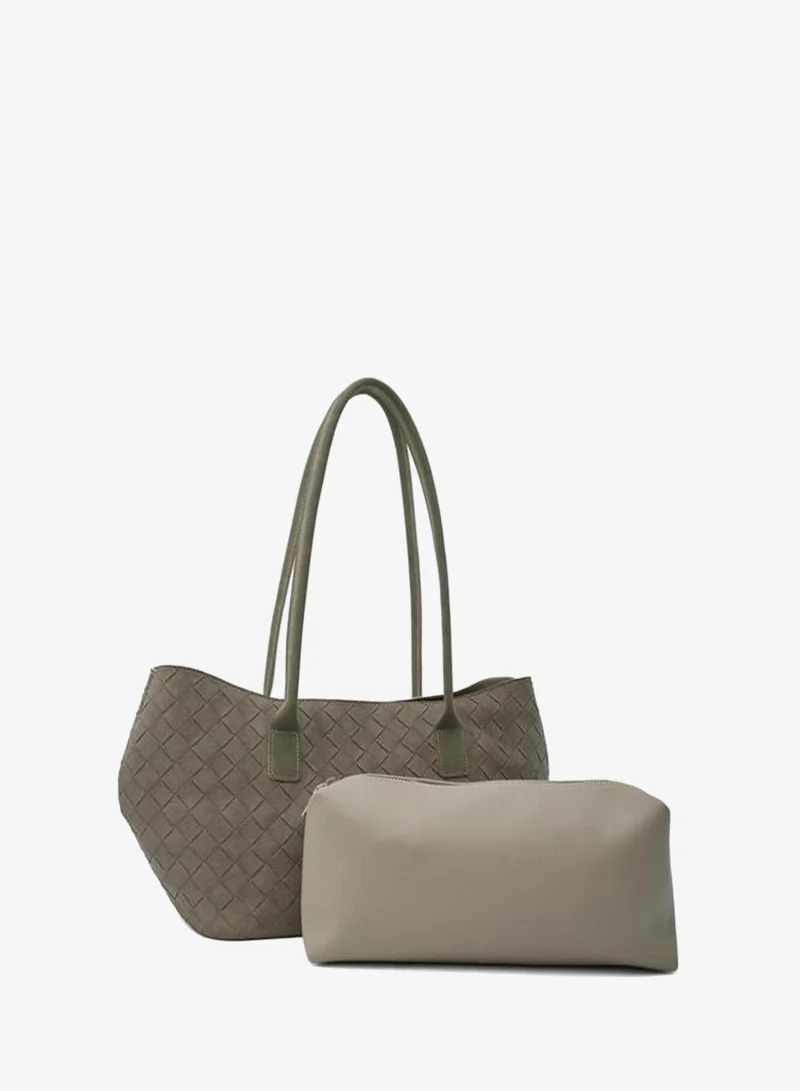 Shule Bags  Veneta Suede Shopper Shoulder Bag Beige. for Women | Best Price UAE