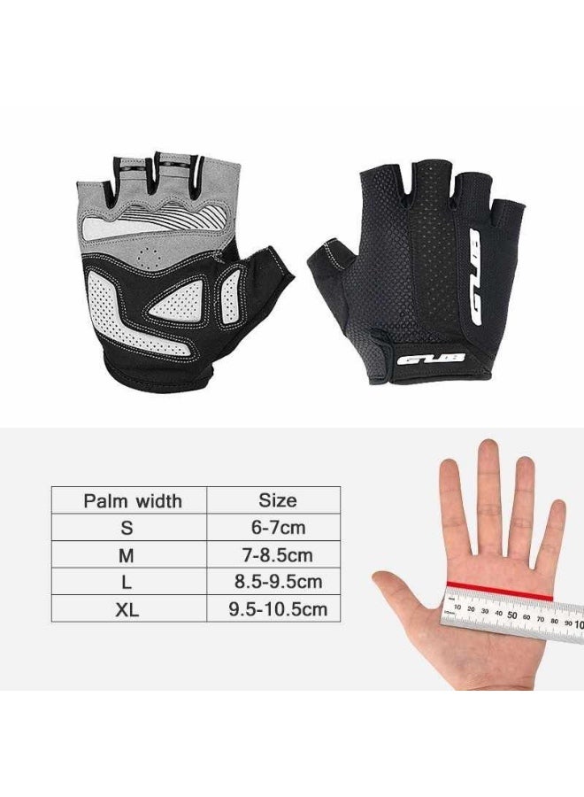 جي يو بي قفازات دراجة هوائية GUB 2099 نصف إصبع ضد الانزلاق مع وسادة جل رمادي مقاس S - Image 2