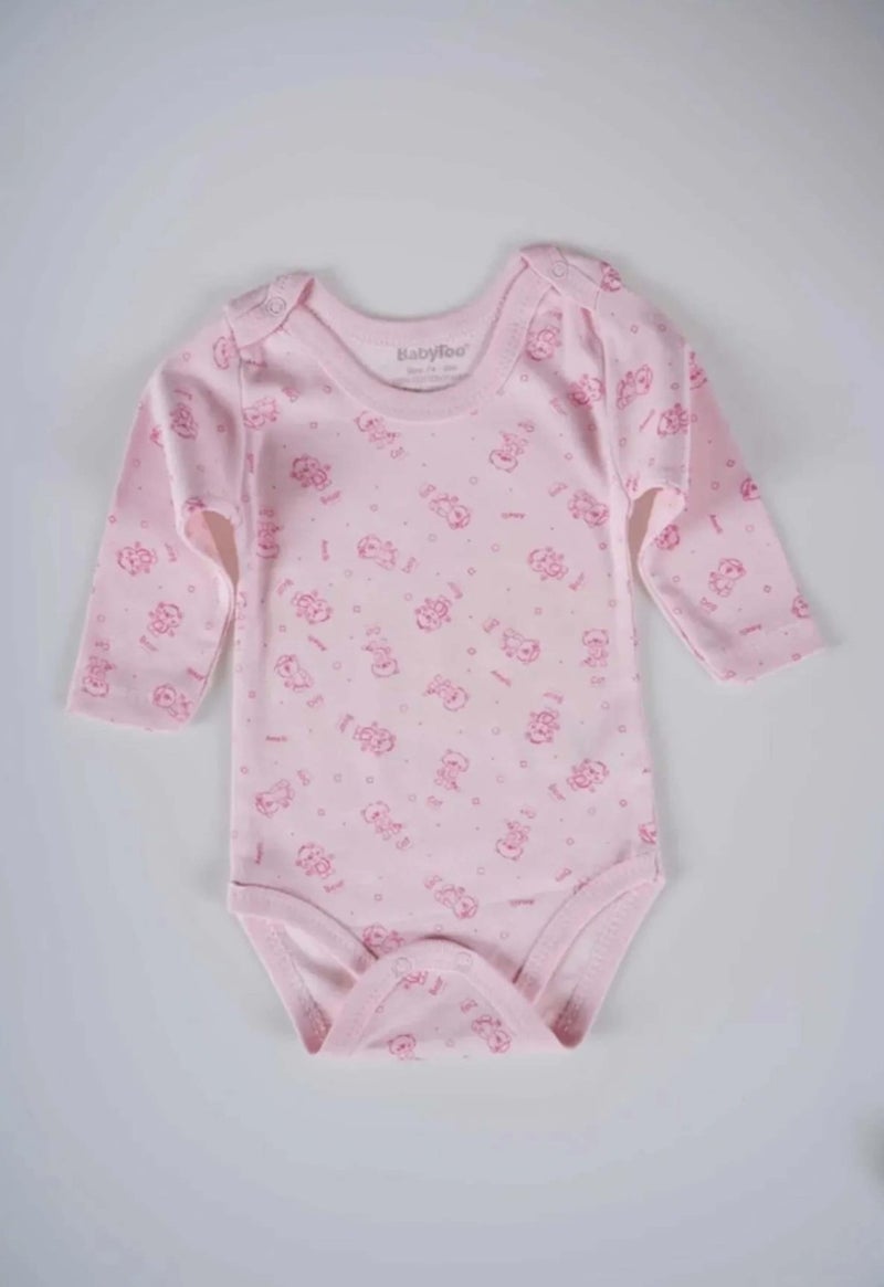 Miniko Kids Girls Boys Long Sleeve Cotton Patterned Bodysuit Badi10 