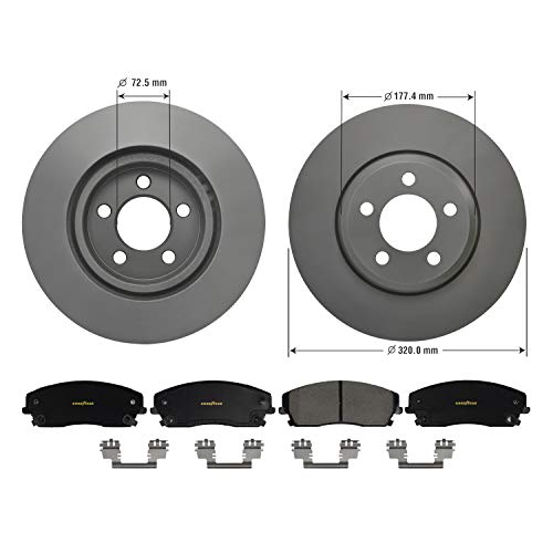 Goodyear Anti Ox Polished Front Brake Kits Rotors & Ceramic Pads For Chrysler,Dodge & More PRK40657F - Image 3