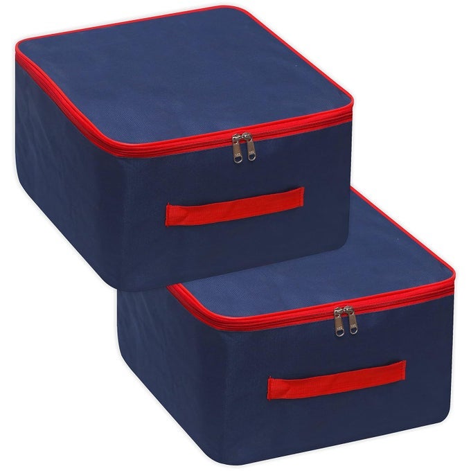 PRESENTS NYLON WARDROBE BAG UNDERBED MOISTURE PROOF CLOTH BAG STORAGE ORGANIZER WITH SIDE HANDLE SAREE COVERS PACK OF 2 PCS