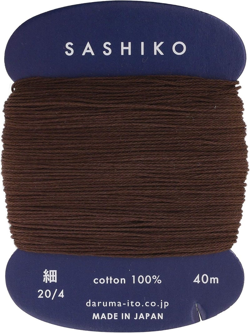 Daruma Yokota Daruma Sashiko Thread Single and Variegated Color (Dark Brown, Thin 40M Card) - Image 1