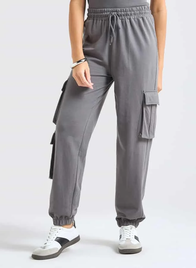 Splash FAV Textured Polo T-shirt and Cargo Joggers Set