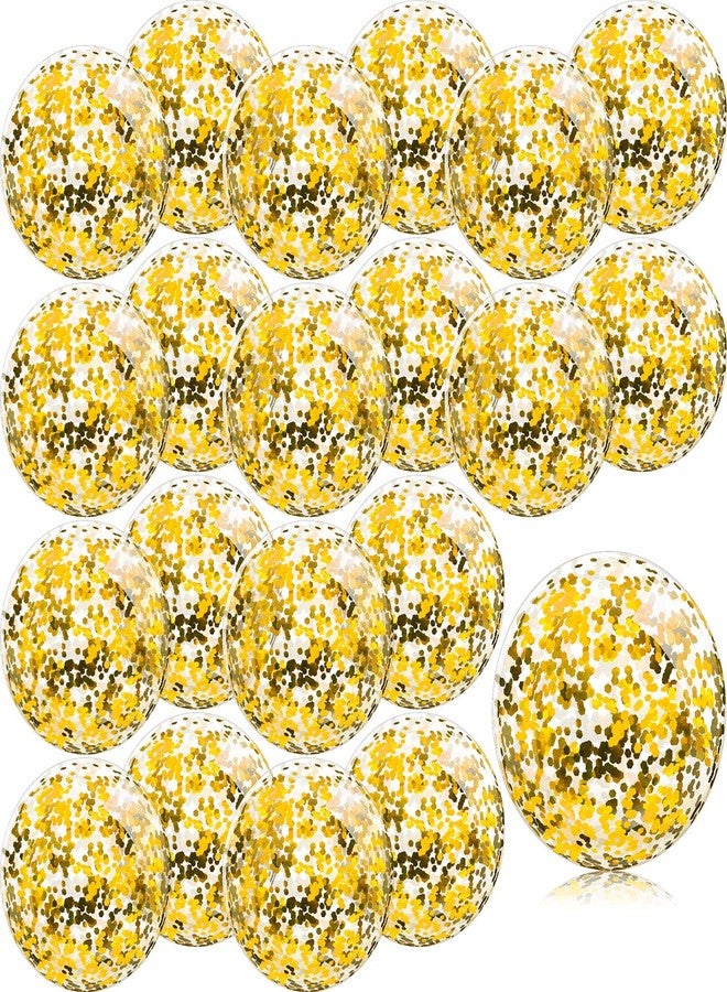 Zhanmai 20 Pieces 8 Inch Mini Glitter Beach Balls Bulk Clear Inflatable Pool Beach Ball for Summer Party Favors for Pool and Decorations(Gold) - Image 1