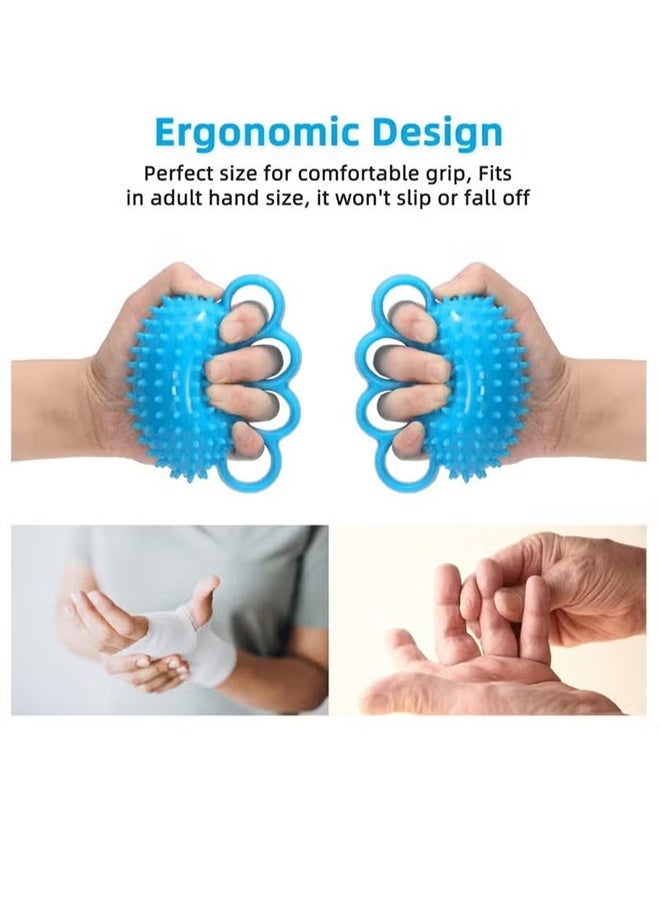 واي جيه منشط قوة قبضة اليد، كرة تمارين الأصابع ومنشطات اليد لتقوية القوة، تقوية القبضة، تحسين المرونة، كرة علاج اليد لشد اليد والتعافي زرقاء - Image 3