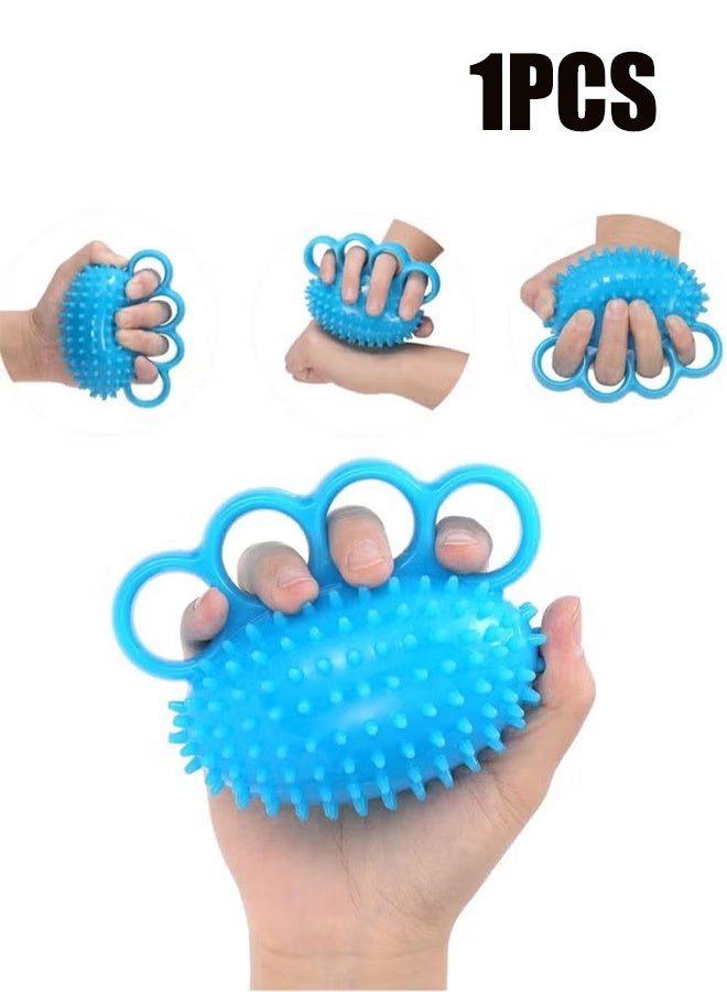 واي جيه منشط قوة قبضة اليد، كرة تمارين الأصابع ومنشطات اليد لتقوية القوة، تقوية القبضة، تحسين المرونة، كرة علاج اليد لشد اليد والتعافي زرقاء - Image 1